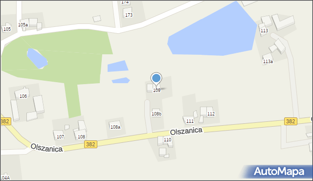 Olszanica, Olszanica, 109, mapa Olszanica
