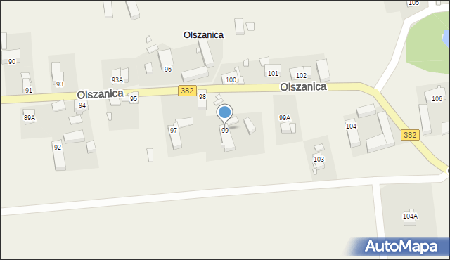 Olszanica, Olszanica, 99, mapa Olszanica