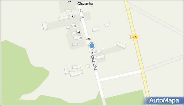 Olszanka, Olszanka, 25, mapa Olszanka