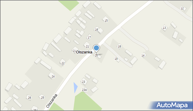 Olszanka, Olszanka, 20, mapa Olszanka