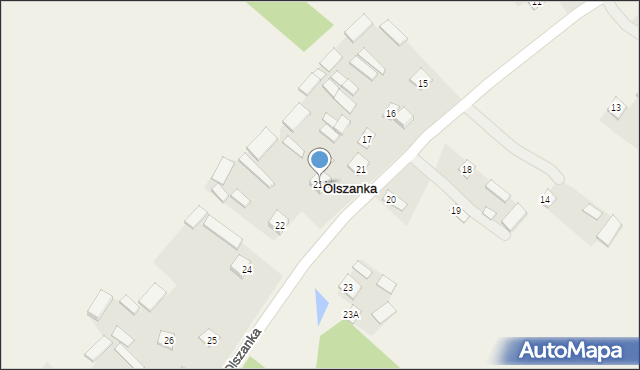 Olszanka, Olszanka, 21A, mapa Olszanka