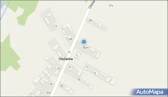 Olszanka, Olszanka, 70, mapa Olszanka