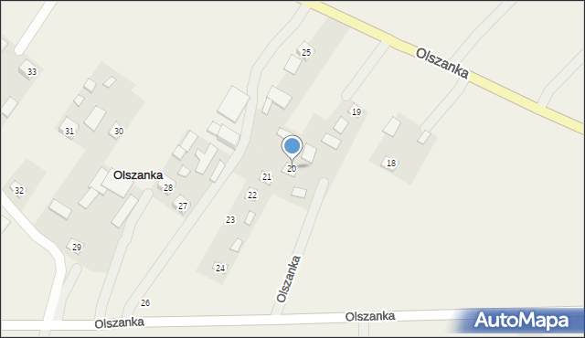 Olszanka, Olszanka, 20, mapa Olszanka