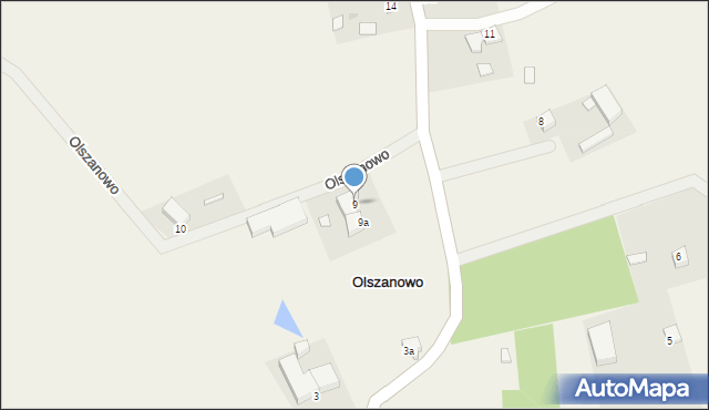 Olszanowo, Olszanowo, 9, mapa Olszanowo