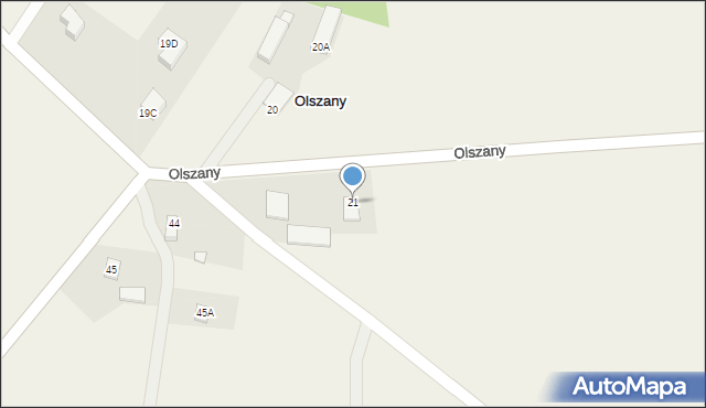 Olszany, Olszany, 21, mapa Olszany