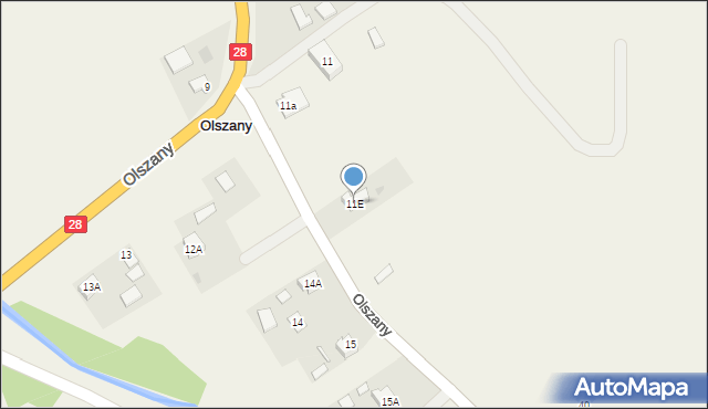 Olszany, Olszany, 11E, mapa Olszany