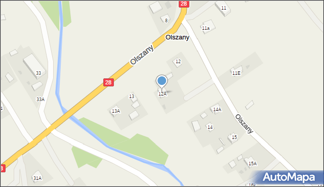 Olszany, Olszany, 12A, mapa Olszany