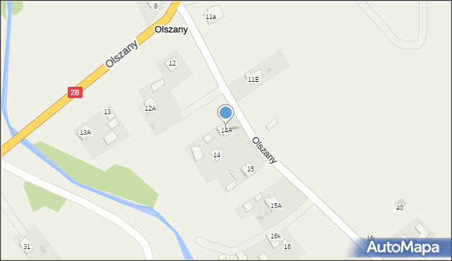 Olszany, Olszany, 14A, mapa Olszany