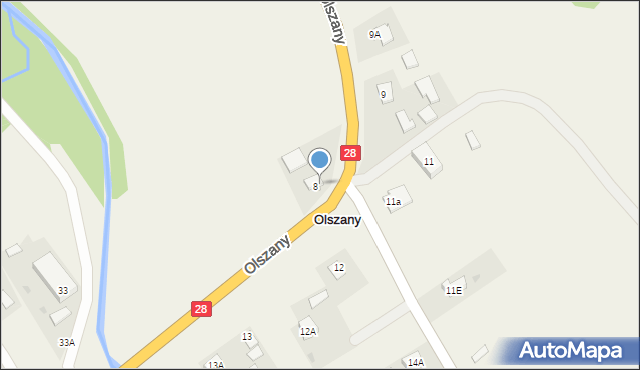 Olszany, Olszany, 9, mapa Olszany