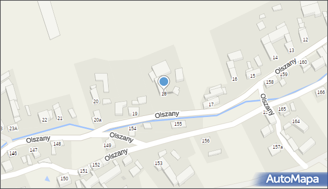 Olszany, Olszany, 18, mapa Olszany