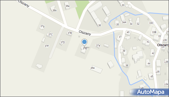Olszany, Olszany, 37E, mapa Olszany
