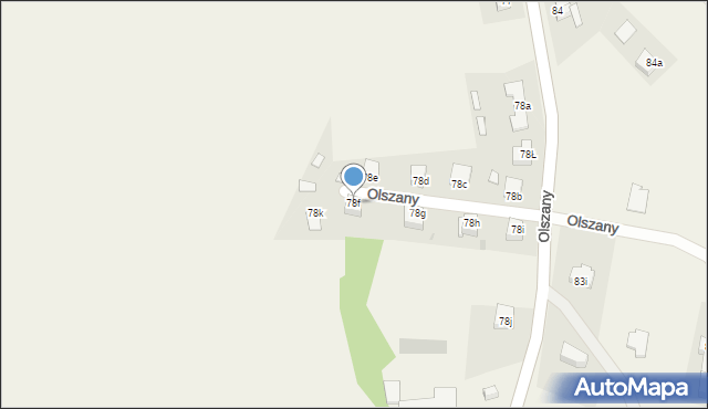 Olszany, Olszany, 78f, mapa Olszany