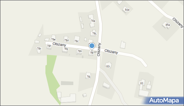 Olszany, Olszany, 78i, mapa Olszany