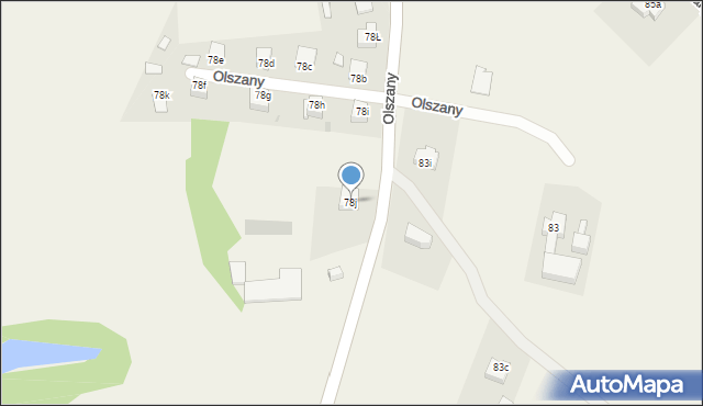 Olszany, Olszany, 78j, mapa Olszany