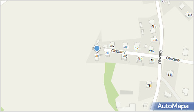 Olszany, Olszany, 78k, mapa Olszany