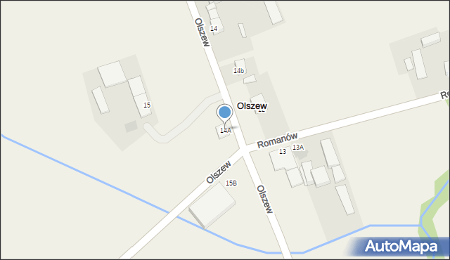 Olszew, Olszew, 14A, mapa Olszew