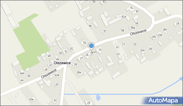 Olszewice, Olszewice, 25, mapa Olszewice