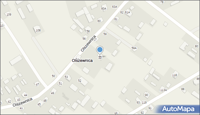 Olszewnica, Olszewnica, 55, mapa Olszewnica