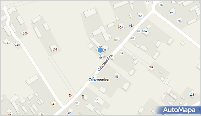 Olszewnica, Olszewnica, 56, mapa Olszewnica