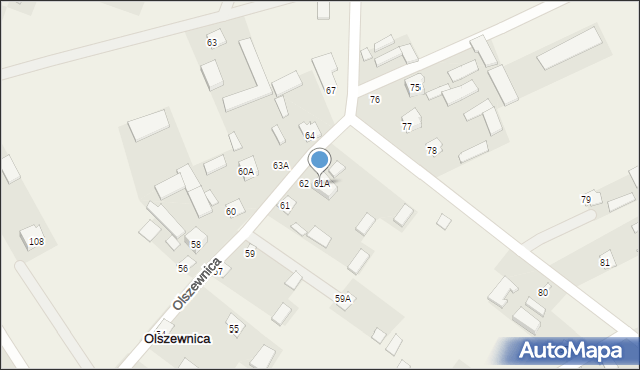 Olszewnica, Olszewnica, 61A, mapa Olszewnica