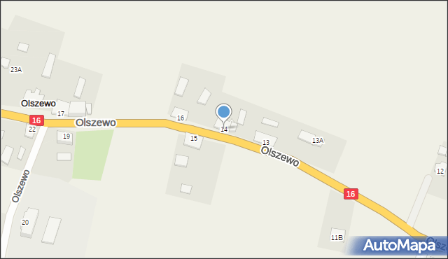 Olszewo, Olszewo, 14, mapa Olszewo