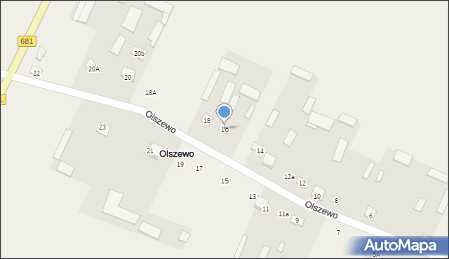 Olszewo, Olszewo, 16, mapa Olszewo