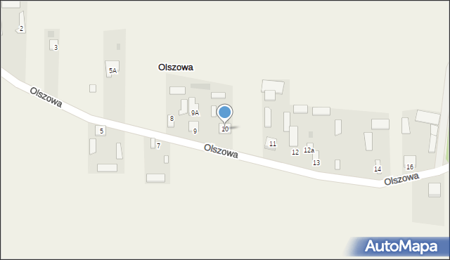 Olszowa, Olszowa, 10, mapa Olszowa