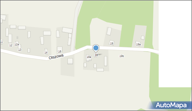 Olszowa, Olszowa, 18, mapa Olszowa