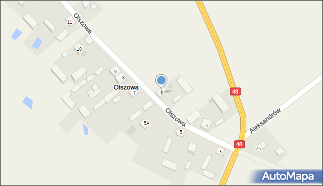 Olszowa, Olszowa, 6, mapa Olszowa