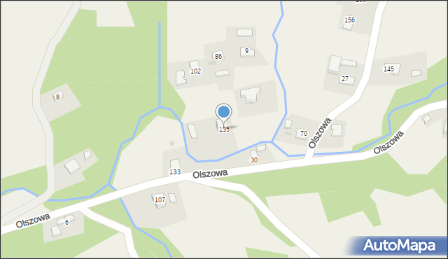 Olszowa, Olszowa, 135, mapa Olszowa