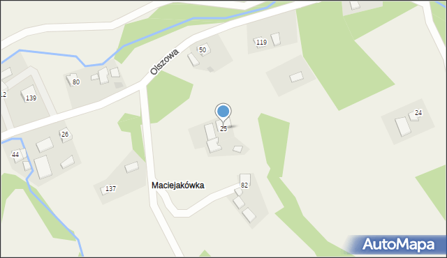 Olszowa, Olszowa, 25, mapa Olszowa