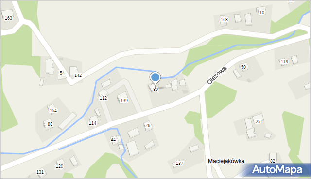 Olszowa, Olszowa, 80, mapa Olszowa