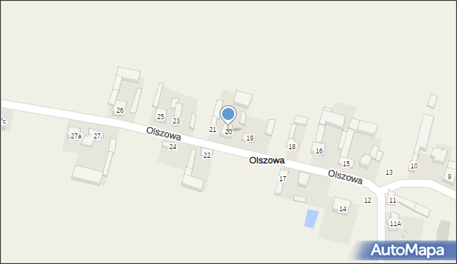 Olszowa, Olszowa, 20, mapa Olszowa