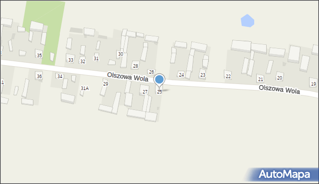 Olszowa Wola, Olszowa Wola, 25, mapa Olszowa Wola