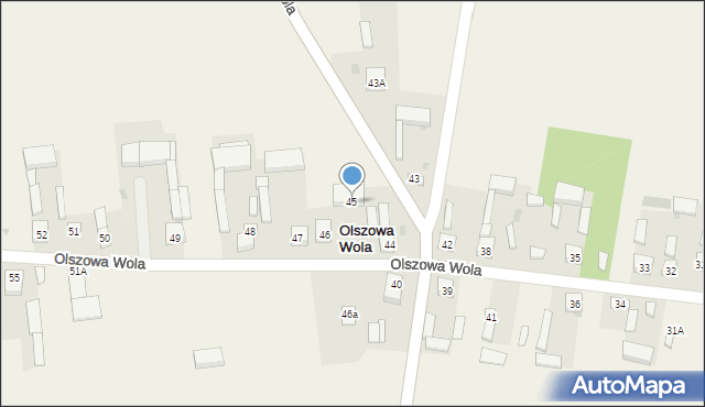 Olszowa Wola, Olszowa Wola, 45, mapa Olszowa Wola