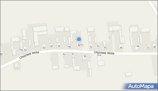 Olszowa Wola, Olszowa Wola, 54, mapa Olszowa Wola