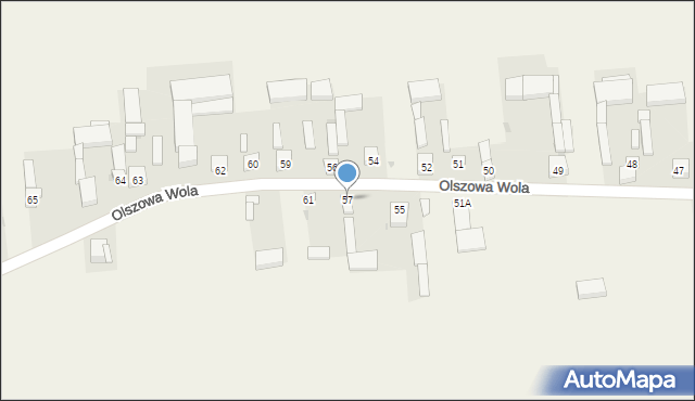 Olszowa Wola, Olszowa Wola, 57, mapa Olszowa Wola