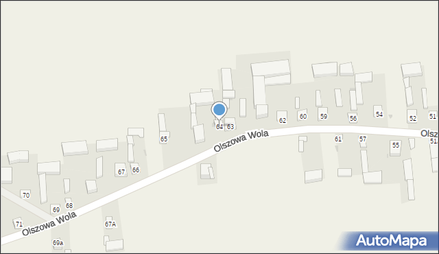 Olszowa Wola, Olszowa Wola, 64, mapa Olszowa Wola