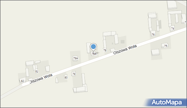 Olszowa Wola, Olszowa Wola, 78A, mapa Olszowa Wola