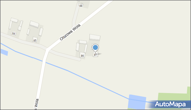 Olszowa Wola, Olszowa Wola, 87, mapa Olszowa Wola