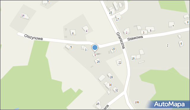 Olszowice, Olszynowa, 1, mapa Olszowice