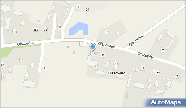 Olszowiec, Olszowiec, 11, mapa Olszowiec