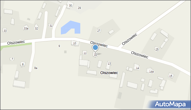 Olszowiec, Olszowiec, 12, mapa Olszowiec