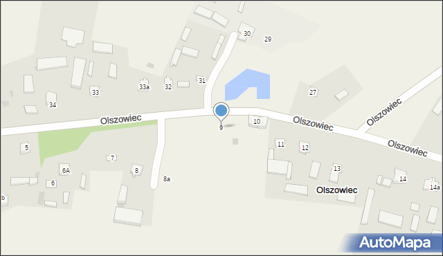 Olszowiec, Olszowiec, 9, mapa Olszowiec