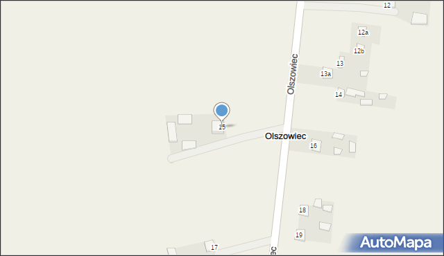 Olszowiec, Olszowiec, 15, mapa Olszowiec