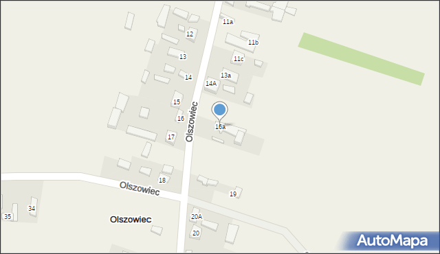 Olszowiec, Olszowiec, 16a, mapa Olszowiec