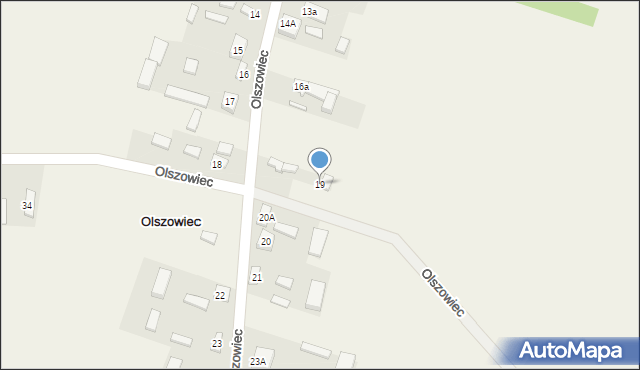 Olszowiec, Olszowiec, 19, mapa Olszowiec