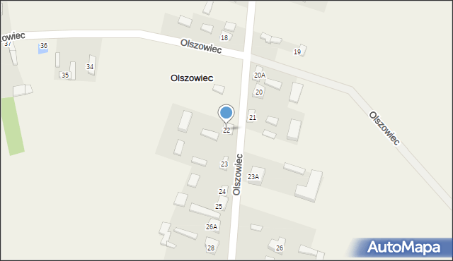 Olszowiec, Olszowiec, 22, mapa Olszowiec