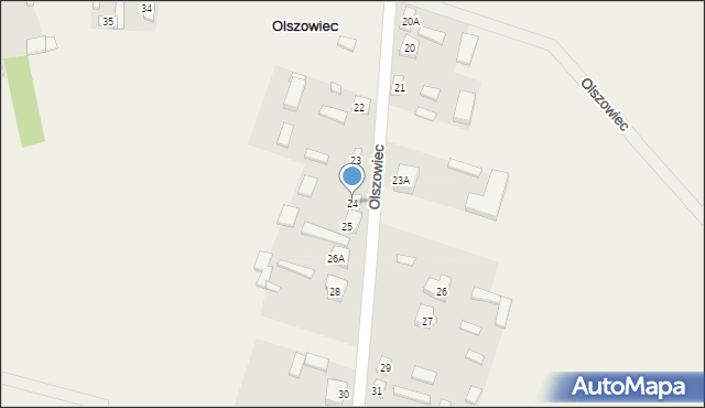 Olszowiec, Olszowiec, 24, mapa Olszowiec