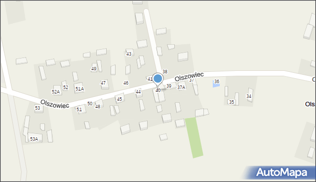 Olszowiec, Olszowiec, 40, mapa Olszowiec